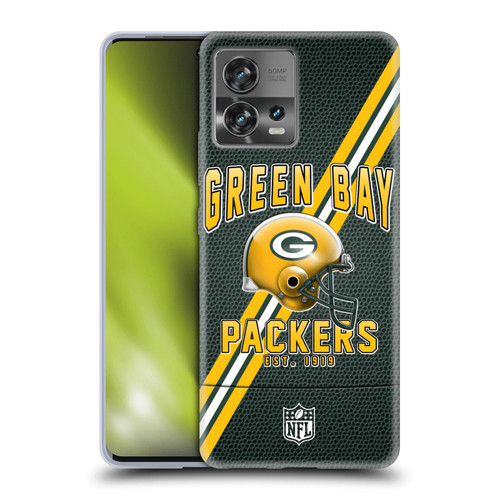 NFL Green Bay Packers Logo Art Football Stripes Soft Gel Case for Motorola Moto Edge 30 Fusion