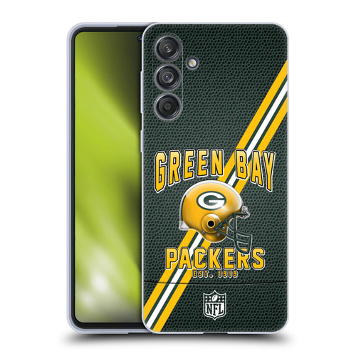 NFL Green Bay Packers Logo Art Football Stripes Soft Gel Case for Samsung Galaxy M55 5G