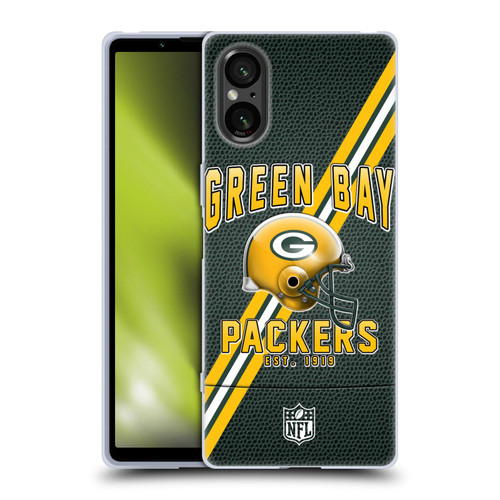 NFL Green Bay Packers Logo Art Football Stripes Soft Gel Case for Sony Xperia 5 V 5G