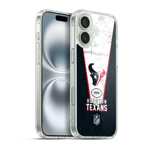 NFL Houston Texans Logo Art Banner Soft Gel Case for Apple iPhone 16 Plus & MagSafe