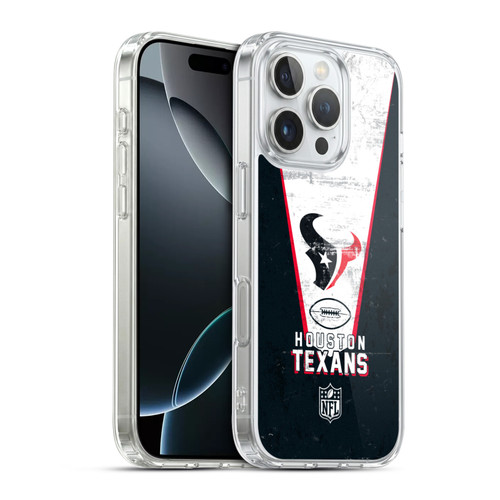 NFL Houston Texans Logo Art Banner Soft Gel Case for Apple iPhone 16 Pro & MagSafe