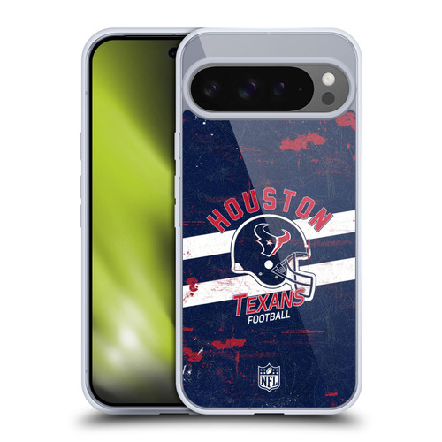 NFL Houston Texans Logo Art Helmet Distressed Soft Gel Case for Google Pixel 9 Pro XL
