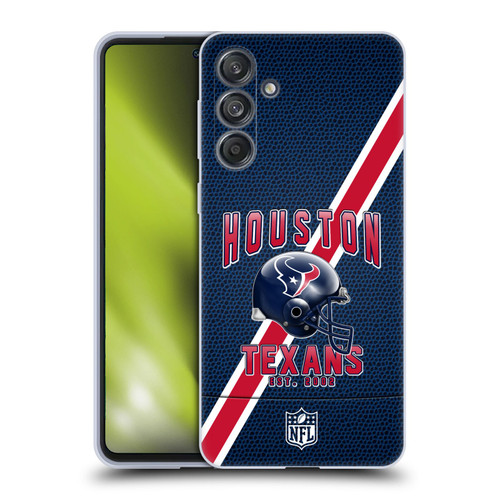 NFL Houston Texans Logo Art Football Stripes Soft Gel Case for Samsung Galaxy M55 5G