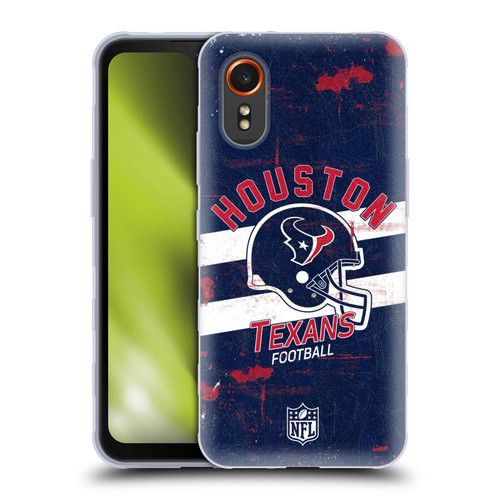 NFL Houston Texans Logo Art Helmet Distressed Soft Gel Case for Samsung Galaxy Xcover7 5G
