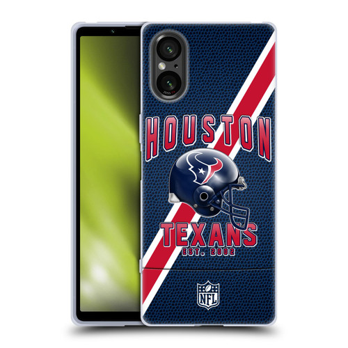 NFL Houston Texans Logo Art Football Stripes Soft Gel Case for Sony Xperia 5 V 5G