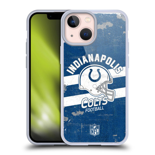 NFL Indianapolis Colts Logo Art Helmet Distressed Soft Gel Case for Apple iPhone 13 Mini