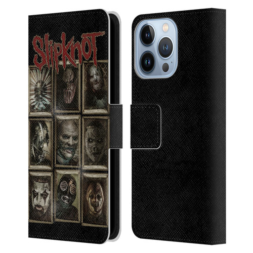 Slipknot Key Art Covered Faces Leather Book Wallet Case Cover For Apple iPhone 13 Pro