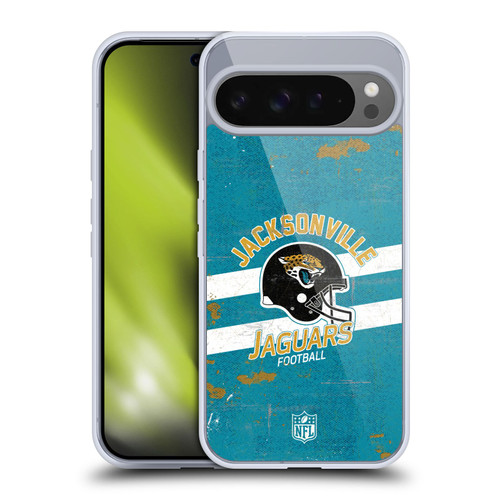 NFL Jacksonville Jaguars Logo Art Helmet Distressed Soft Gel Case for Google Pixel 9 Pro XL