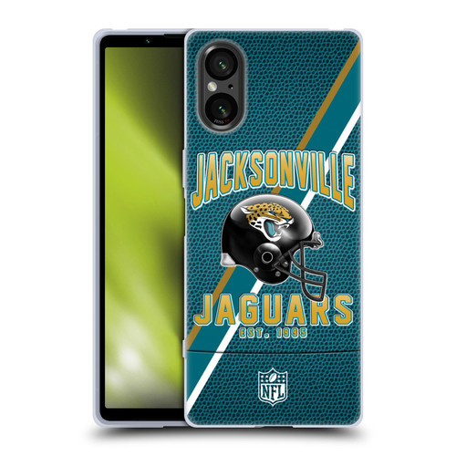 NFL Jacksonville Jaguars Logo Art Football Stripes Soft Gel Case for Sony Xperia 5 V 5G