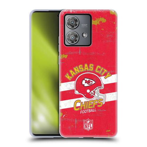 NFL Kansas City Chiefs Logo Art Helmet Distressed Soft Gel Case for Motorola Edge 40 Neo 5G