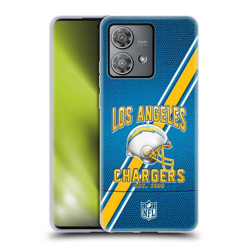NFL Los Angeles Chargers Logo Art Football Stripes Soft Gel Case for Motorola Edge 40 Neo 5G