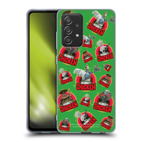 Robot Chicken Graphics Icons Soft Gel Case for Samsung Galaxy A52 / A52s / 5G (2021)