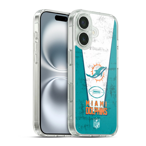 NFL Miami Dolphins Logo Art Banner Soft Gel Case for Apple iPhone 16 & MagSafe