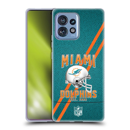 NFL Miami Dolphins Logo Art Football Stripes Soft Gel Case for Motorola Moto Edge 40 Pro
