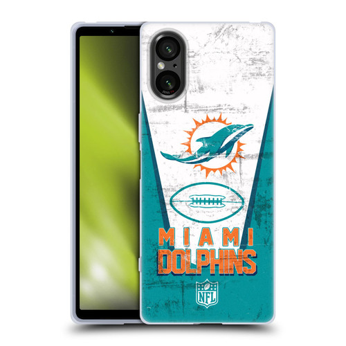 NFL Miami Dolphins Logo Art Banner Soft Gel Case for Sony Xperia 5 V 5G