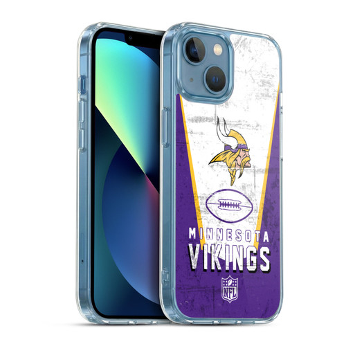 NFL Minnesota Vikings Logo Art Banner Soft Gel Case for Apple iPhone 13 Mini & MagSafe
