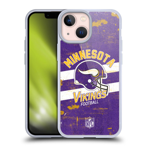NFL Minnesota Vikings Logo Art Helmet Distressed Soft Gel Case for Apple iPhone 13 Mini NFL Minnesota Vikings Logo Art Helmet Distressed Soft Gel Case for Apple iPhone 13 Mini