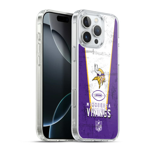 NFL Minnesota Vikings Logo Art Banner Soft Gel Case for Apple iPhone 16 Pro Max & MagSafe