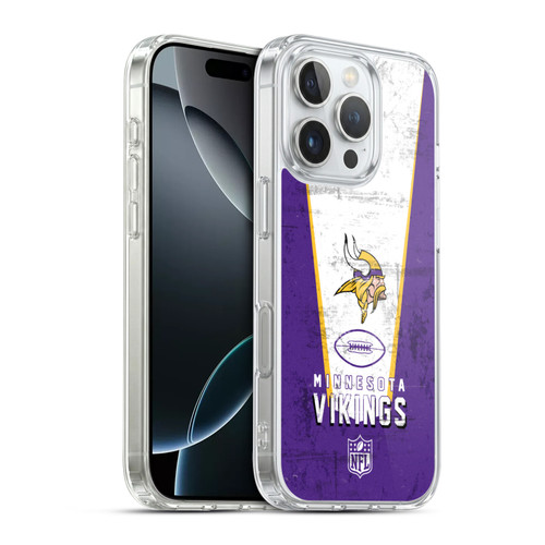 NFL Minnesota Vikings Logo Art Banner Soft Gel Case for Apple iPhone 16 Pro & MagSafe