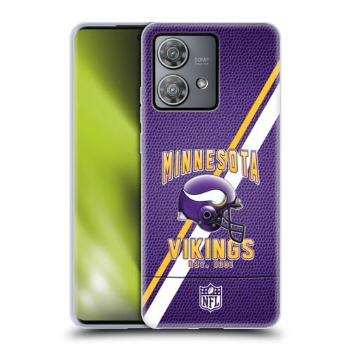NFL Minnesota Vikings Logo Art Football Stripes Soft Gel Case for Motorola Edge 40 Neo 5G