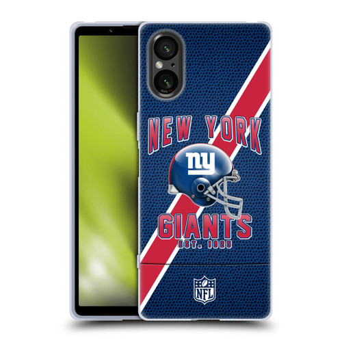 NFL New York Giants Logo Art Football Stripes Soft Gel Case for Sony Xperia 5 V 5G