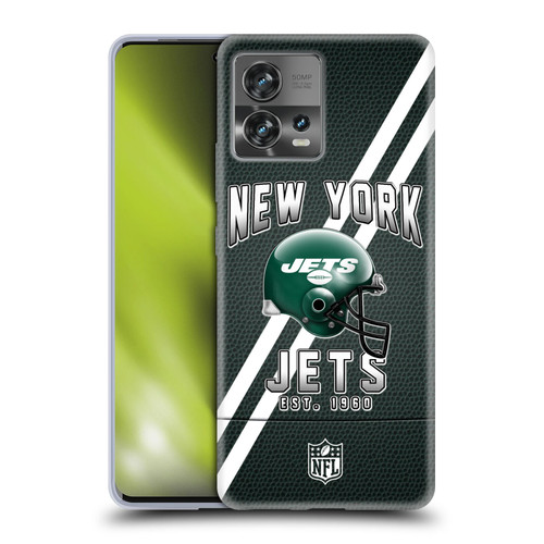 NFL New York Jets Logo Art Football Stripes Soft Gel Case for Motorola Moto Edge 30 Fusion