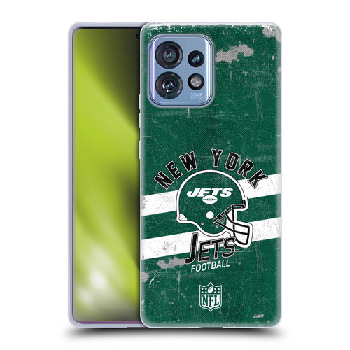 NFL New York Jets Logo Art Helmet Distressed Soft Gel Case for Motorola Moto Edge 40 Pro