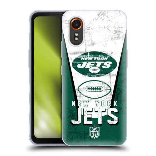NFL New York Jets Logo Art Banner Soft Gel Case for Samsung Galaxy Xcover7 5G
