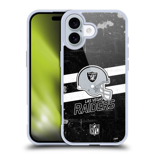 NFL Las Vegas Raiders Logo Art Helmet Distressed Look 100th Soft Gel Case for Apple iPhone 16