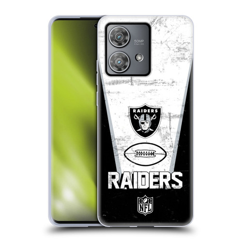 NFL Las Vegas Raiders Logo Art Banner 100th Soft Gel Case for Motorola Edge 40 Neo 5G