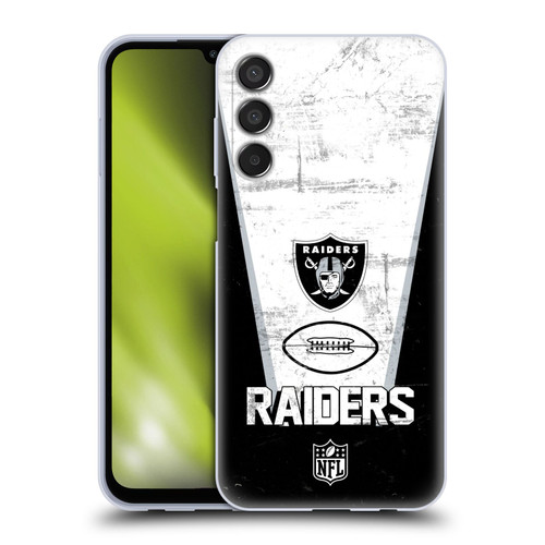 NFL Las Vegas Raiders Logo Art Banner 100th Soft Gel Case for Samsung Galaxy M15/F15 5G