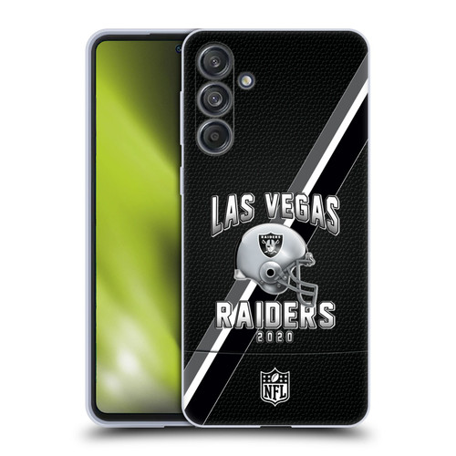 NFL Las Vegas Raiders Logo Art Football Stripes 100th Soft Gel Case for Samsung Galaxy M55 5G