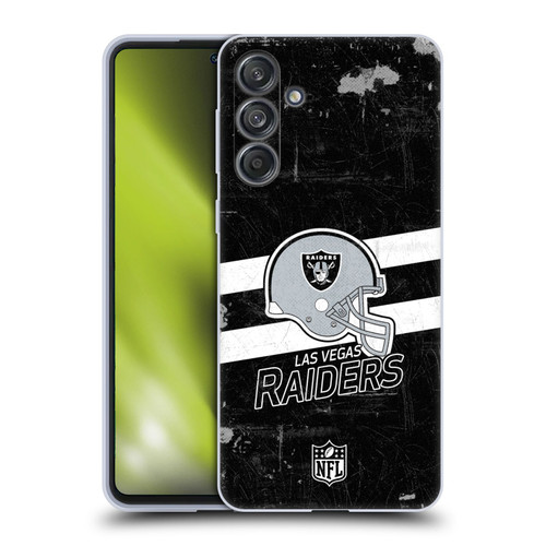 NFL Las Vegas Raiders Logo Art Helmet Distressed Look 100th Soft Gel Case for Samsung Galaxy M55 5G