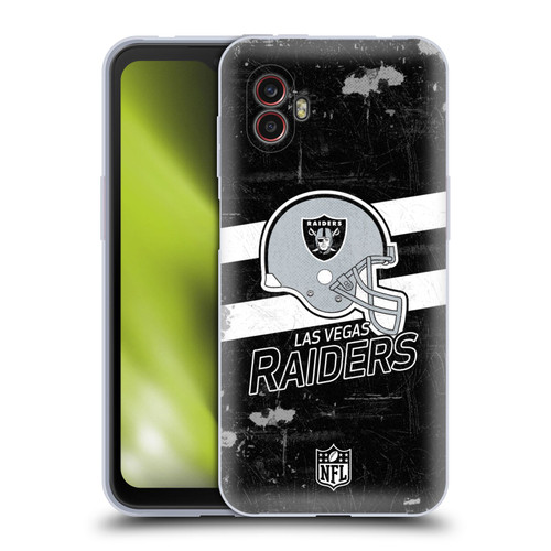 NFL Las Vegas Raiders Logo Art Helmet Distressed Look 100th Soft Gel Case for Samsung Galaxy Xcover6 Pro/Pro2