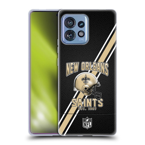 NFL New Orleans Saints Logo Art Football Stripes Soft Gel Case for Motorola Moto Edge 40 Pro