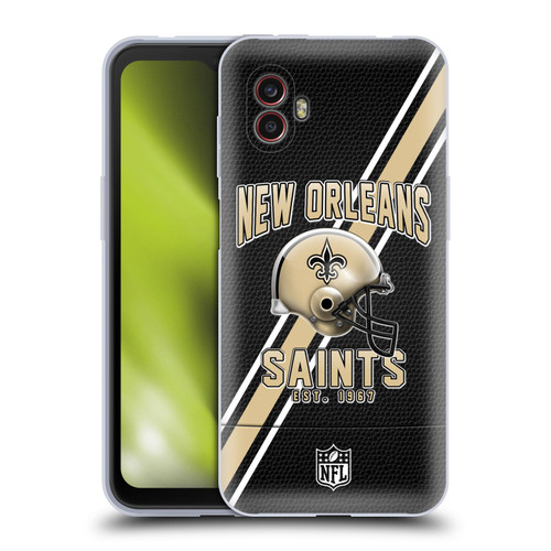 NFL New Orleans Saints Logo Art Football Stripes Soft Gel Case for Samsung Galaxy Xcover6 Pro/Pro2