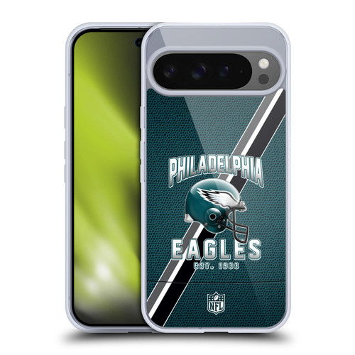 NFL Philadelphia Eagles Logo Art Football Stripes Soft Gel Case for Google Pixel 9 Pro XL