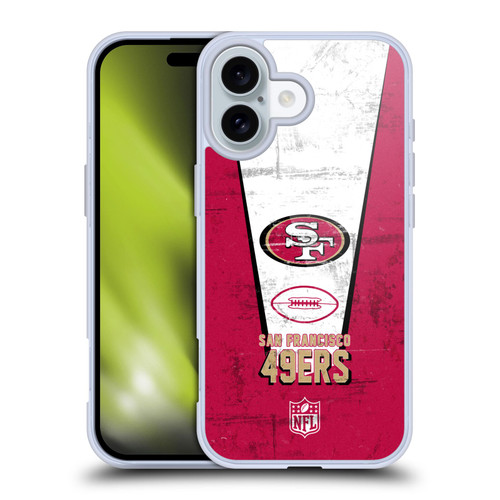 NFL San Francisco 49ers Logo Art Banner Soft Gel Case for Apple iPhone 16