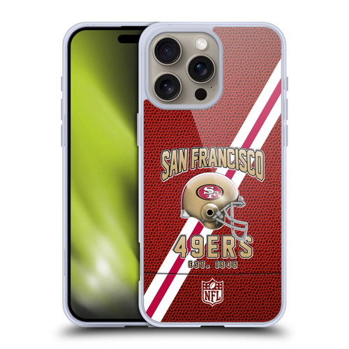 NFL San Francisco 49ers Logo Art Football Stripes Soft Gel Case for Apple iPhone 16 Pro Max NFL San Francisco 49ers Logo Art Football Stripes Soft Gel Case for Apple iPhone 16 Pro Max