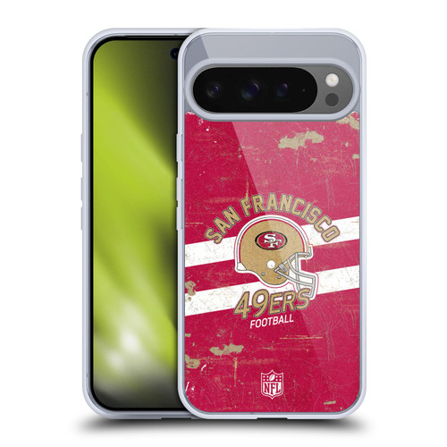 NFL San Francisco 49ers Logo Art Helmet Distressed Soft Gel Case for Google Pixel 9 Pro XL