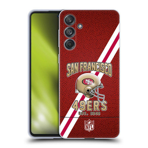NFL San Francisco 49ers Logo Art Football Stripes Soft Gel Case for Samsung Galaxy M55 5G