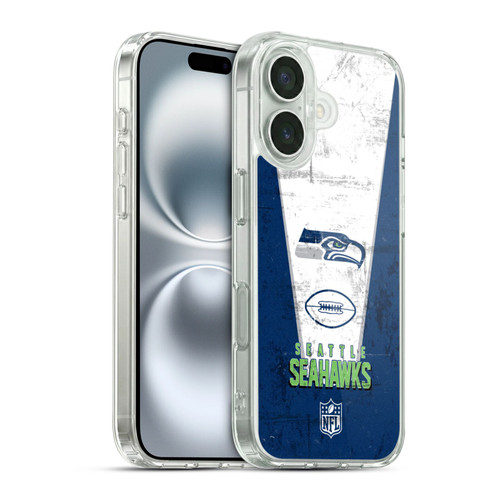 NFL Seattle Seahawks Logo Art Banner Soft Gel Case for Apple iPhone 16 & MagSafe