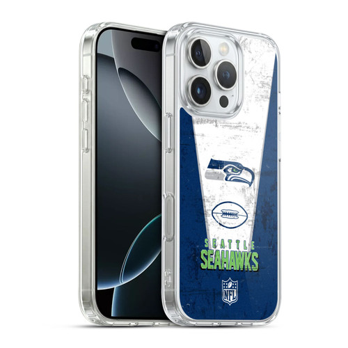 NFL Seattle Seahawks Logo Art Banner Soft Gel Case for Apple iPhone 16 Pro & MagSafe