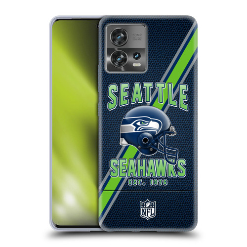 NFL Seattle Seahawks Logo Art Football Stripes Soft Gel Case for Motorola Moto Edge 30 Fusion