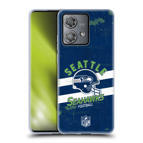NFL Seattle Seahawks Logo Art Helmet Distressed Soft Gel Case for Motorola Edge 40 Neo 5G