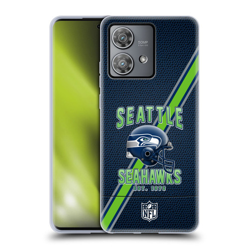 NFL Seattle Seahawks Logo Art Football Stripes Soft Gel Case for Motorola Edge 40 Neo 5G