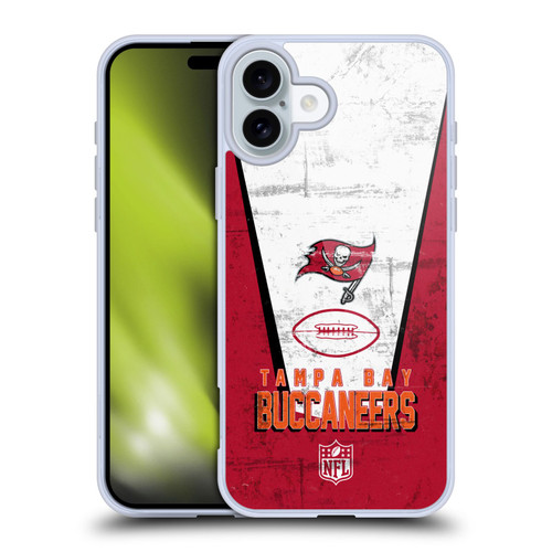 NFL Tampa Bay Buccaneers Logo Art Banner Soft Gel Case for Apple iPhone 16 Plus