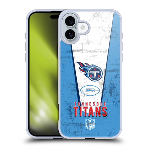 NFL Tennessee Titans Logo Art Banner Soft Gel Case for Apple iPhone 16 Plus