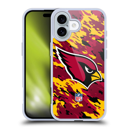NFL Arizona Cardinals Logo Camou Soft Gel Case for Apple iPhone 16