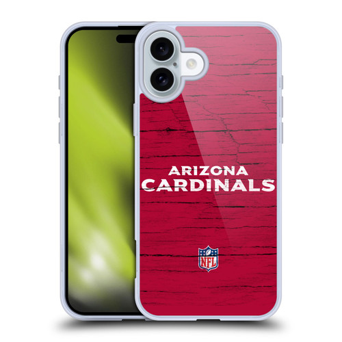 NFL Arizona Cardinals Logo Distressed Look Soft Gel Case for Apple iPhone 16 Plus
